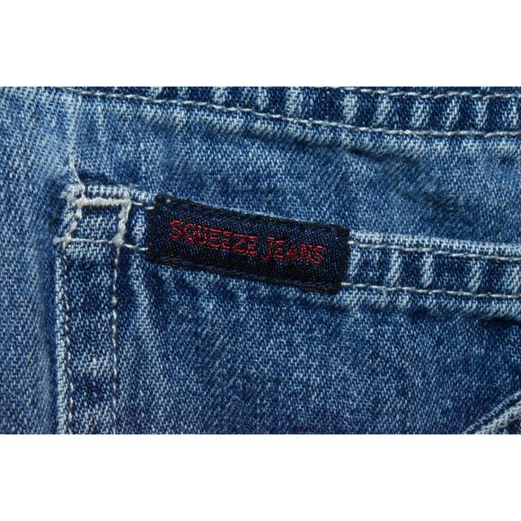 Squeeze Jeans Shortalls Overalls Women's Medium Distressed Denim Farmer - Picture 5 of 10